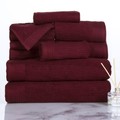 Hastings Home Hastings Home Ribbed 100 Percent Cotton 10 Piece Towel Set - Burgundy 338026PCI